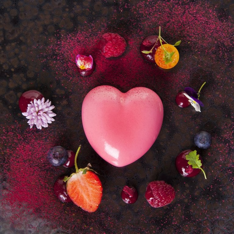 raspberry and white chocolate heart